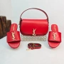 Yves Saint Laurent Дамски Чехли + Чанта Различни Цветове YSL, снимка 4