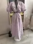 ZARA рокля лила с бродирани цветя М, снимка 2