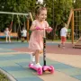 Детска сгъваема тротинетка 21st Scooter със светещи силиконови колела, розова, снимка 2