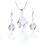 Комплект бижута Сваровски Rhombus Violet – Лилаво колие и висящи обеци, снимка 1