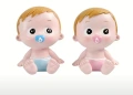 3D бебе фигурка смола гипс момиче момче фигурка украса торта парти gender party разпознаване пола , снимка 2