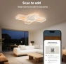 Смарт LED таванна лампа BAYHT, интелигентен LED плафон 80W, 105 см, димируема, дистанционно и гласов, снимка 4