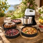 1+1 Подарък – Миксер с въртяща купа Silver Love 300W + Комплект 4 тави Rosberg с незалепващо мраморн, снимка 2