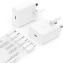 45W USB C зарядно за Samsung/iPhone, 2 щепсела и кабел 1M+2M+2M, снимка 1