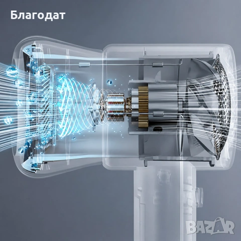 Мощен мини вентилатор/духалка с USB зареждане, батерия 8000 mAh, висока скорост на въздушния поток, снимка 4 - Вентилатори - 55152252