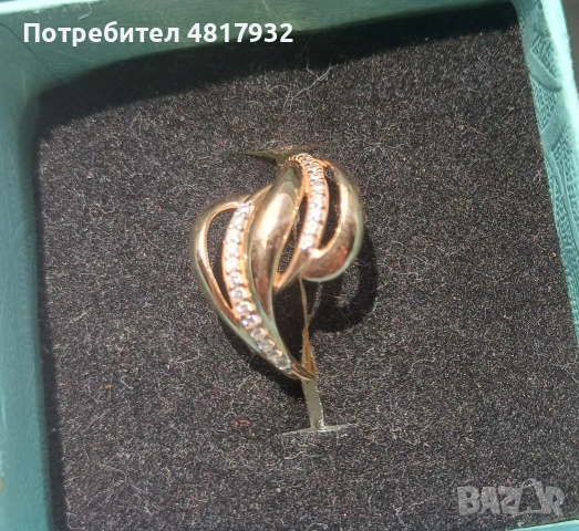 Златен пръстен, розово злато, руски., снимка 2 - Пръстени - 54615419