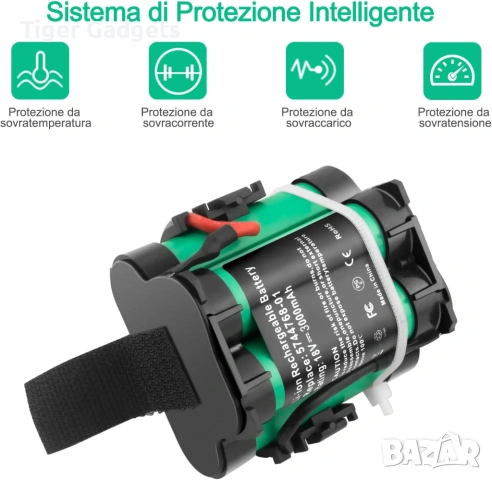 Батерия ADVTRONICS 18V 3.0Ah за роботизирани косачки Gardena, Husqvarna и McCulloch, снимка 2 - Други - 54923998