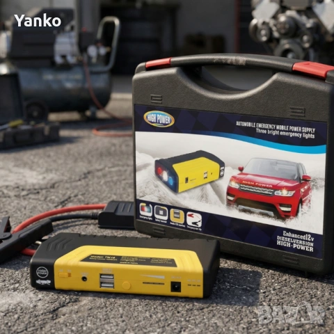 Мултифункционално стартерно устройство и компресор 2 в 1 Car Jump Starter 69800mAh, снимка 2 - Аксесоари и консумативи - 54056953