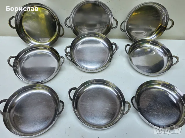 Неръждаеми чинии, алпака с дръжки