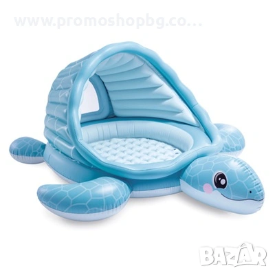 Детски надуваем басейн със сенник INTEX Костенурка, 218 х 206 х 97 см, снимка 4 - Надуваеми играчки - 54269160