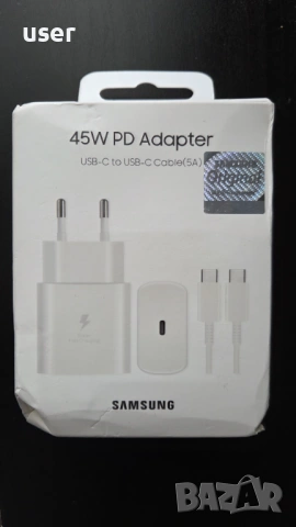 Зарядно за Samsung 45W Super Fast Charge USB-C S20 S21 S22 S23 S24 S25 Ultra, снимка 2 - Оригинални зарядни - 54654417