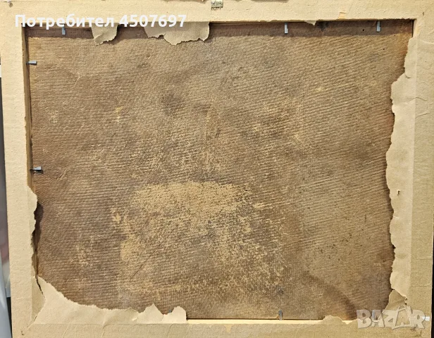 Ранна картина на Наполеон Алеков (1912-2002) – Морски бряг, масло/картон, снимка 3 - Антикварни и старинни предмети - 55472045