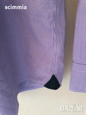 Мъжка риза Tommy Hilfiger Tailored Fit лилава карирана риза размер XL 100% памук, снимка 6 - Ризи - 54728319