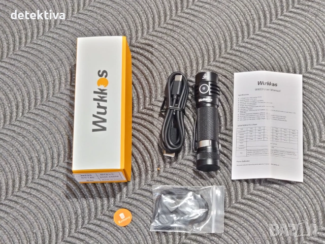 Фенер Wurkkos wk03, диод SST40, 1800lm. 6000K, снимка 2 - Екипировка - 54986558
