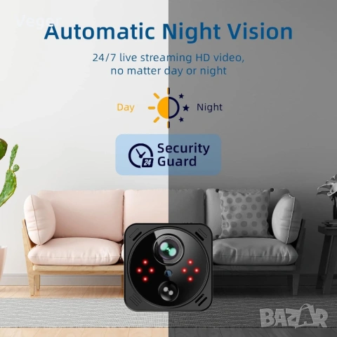 HYCENCY 4K WiFi мини Камера , снимка 6 - IP камери - 54597812