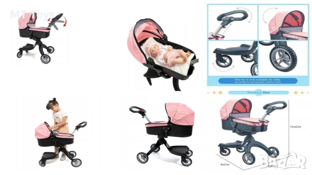 Количка за кукли Dollri Starri, снимка 2 - Кукли - 54826037