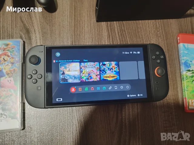 Nintendo switch 2 закупен преди седмица в гаранция с 2 игри, снимка 2 - Nintendo конзоли - 55493923