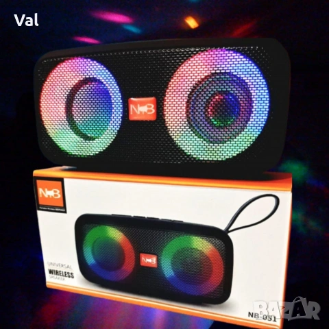 NB051, Bluetooth безжичен високоговорител RGB Light, снимка 4 - Тонколони - 54826239
