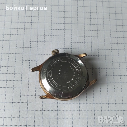 Немски-GDR /DDR Винтидж часовник GUB GLASHUTTE кал.70,1 - 17 RUBIS. Позлатен 20MK.Работи перфектно !, снимка 2 - Мъжки - 54379621