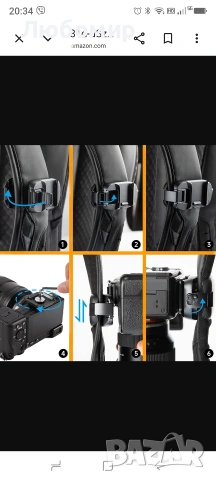 PGYTECH Щипка за камера Beetle с плоча за бързо освобождаване за Sony, Nikon, Fuji, DSLR , снимка 5 - Чанти, стативи, аксесоари - 55157034