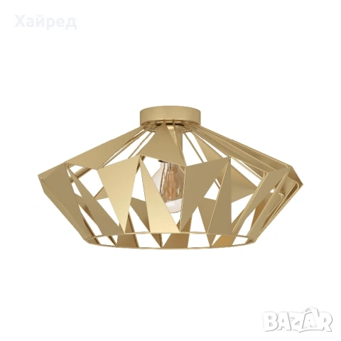 Таванна лампа Eglo CARLTON, E27 димируема, златиста, снимка 3 - Лампи за таван - 53989304