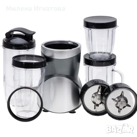 Мощен блендер за смутита с пълен комплект чаши и бутилки - BPA Free, импулсен режим, снимка 8 - Блендери - 55564111