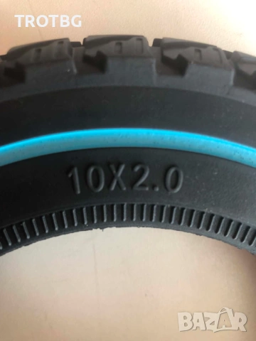 Плътна гума 10x2 със син ринг за Xiaomi M365 Pro / Pro2 / 1S, снимка 3 - Други спортове - 54574700