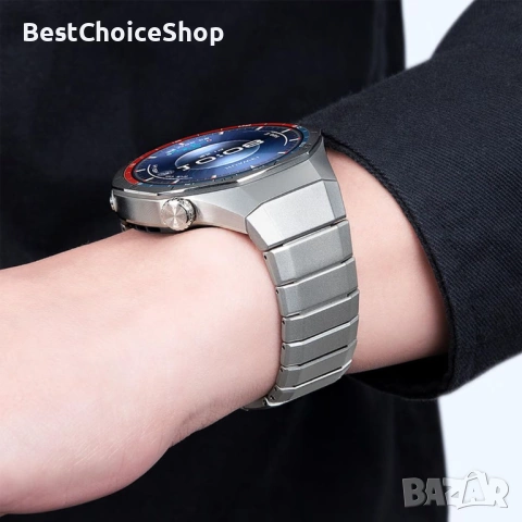 Титаниева каишка за смарт часовник Huawei Watch GT6 Pro 46 мм, снимка 7 - Каишки за часовници - 54906088