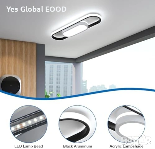 Riserva LED плафон 30W 6500K черен, снимка 5 - Лед осветление - 53983302