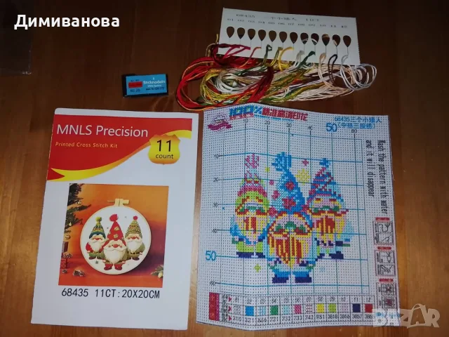 Лот от 5 Коледни гоблена за бродиране , снимка 3 - Гоблени - 55670554