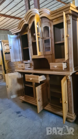 Уникален масивен бюфет в рустикален стил – Бижу за Вашия дом!, снимка 9 - Секции и витрини - 54202926