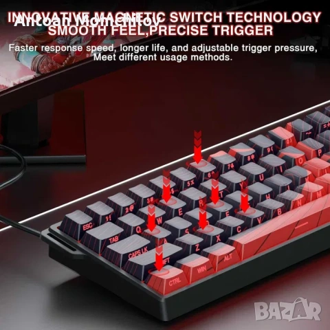 Гейминг клавиатура AULA WIN60 HE MAX 60% Hall Effect, снимка 3 - Клавиатури и мишки - 54827827