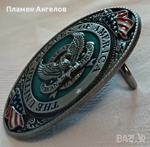 Колекционерска, американска Катарама Great American Products (Oрел и знаме) , снимка 3 - Колани - 55018105
