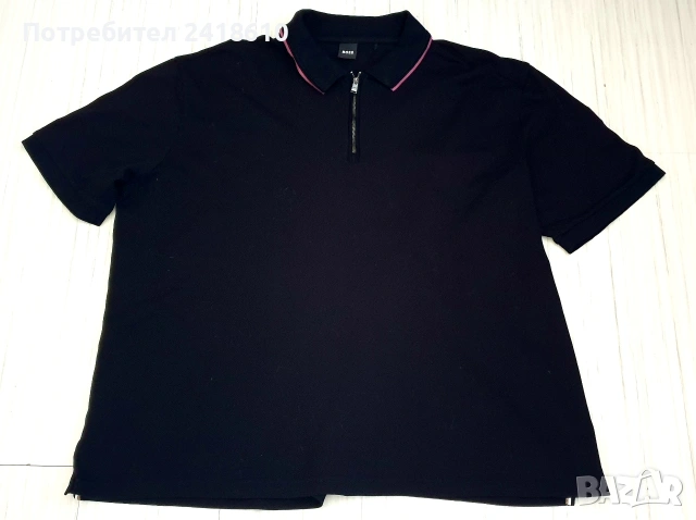 Hugo Boss H - Paras Pique Cotton 3/4 Zip Mens Size 4XL - 5XL НОВО! ОРИГИНАЛНА Тениска!, снимка 6 - Тениски - 54836789