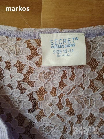 Лилав летен топ с дантелен гръб / Lilac Lace Back Tank Top - Size M/L, снимка 3 - Други - 55148801