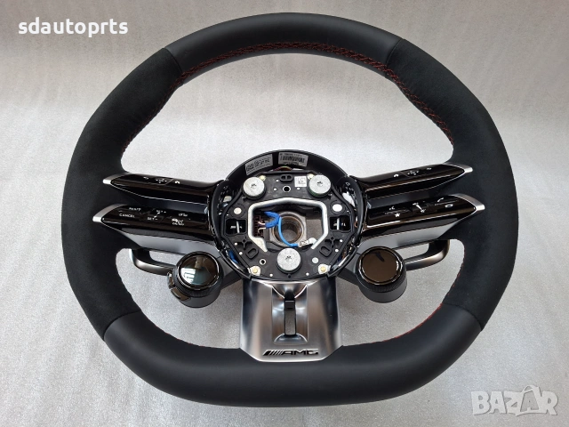 Нов Оригинален Волан Алкантара AMG Mercedes W206 W223 W213 W257 W167 W254 63 - Червен шев, снимка 3 - Части - 55283227
