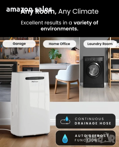 Pro Breeze 20L/Day Smart 20-л./ден влагоабсорбатор,резервоар 5,5л,електрически, снимка 14 - Влагоабсорбатори и влагоуловители - 54388460