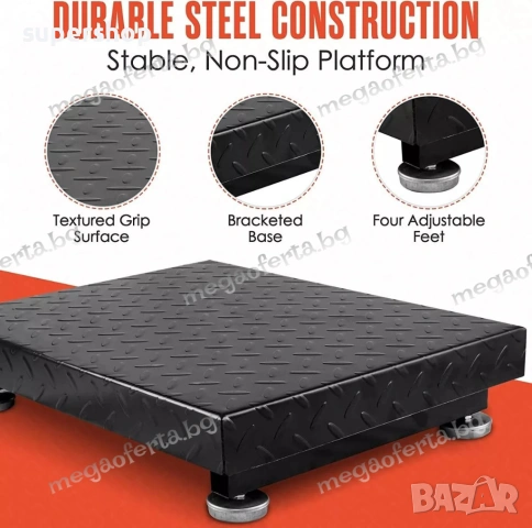 Електронен Кантар до 400кг с Голяма Рифелова Платформа и Батерия , снимка 6 - Везни - 54155587