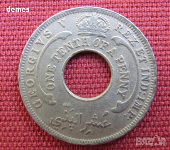 Британска Западна Африка - 1/10 пени, 1930 г. - 449m RARE, снимка 3 - Нумизматика и бонистика - 54769439