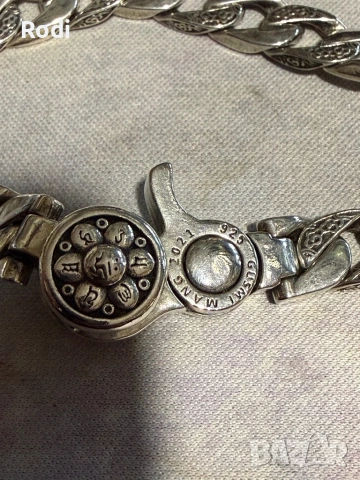 масивна маркова сребърна мъжка гривна, снимка 3 - Гривни - 54090347