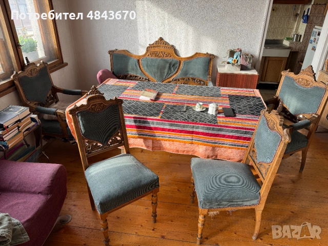 Ръчно изработена, старинна холова гарнитура, ~1900г,