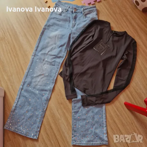 Дънки широк модел и нова блузка Negative, снимка 3 - Дънки - 55403120