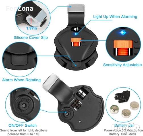 Електронен LED звънец за въдица с регулируем звук - идеален за дневен и нощен риболов на шаран, снимка 4 - Въдици - 54101178