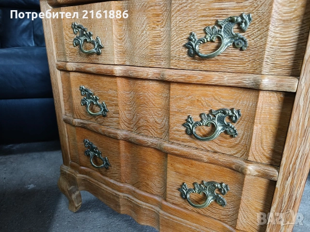 Дъбов комод с месингови дръжки , снимка 4 - Шкафове - 54581818