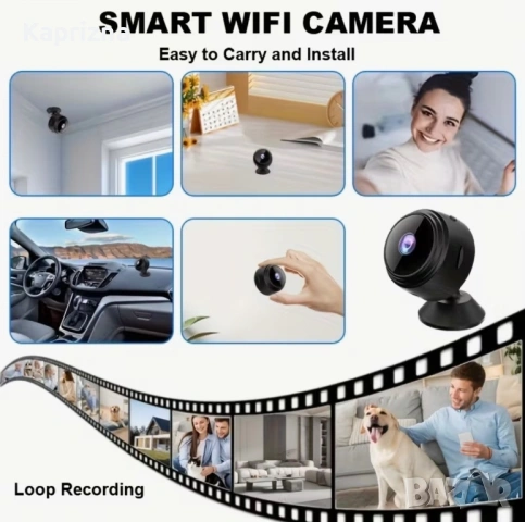 Мини Безжична Wi-fi Камера А9, снимка 6 - IP камери - 53988746