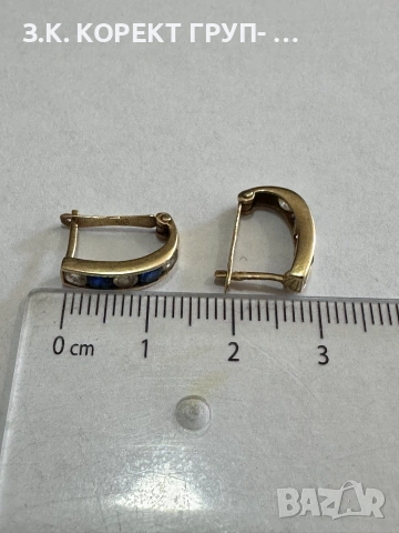 Златни обеци 14K – 2,24гр, снимка 3 - Обеци - 55119831