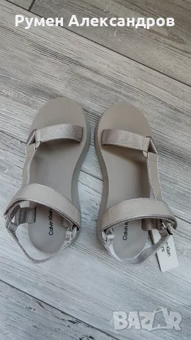 Чисто нови дамски сиви сандали CALVIN KLEIN JEANS EUR38, снимка 7 - Сандали - 55553104