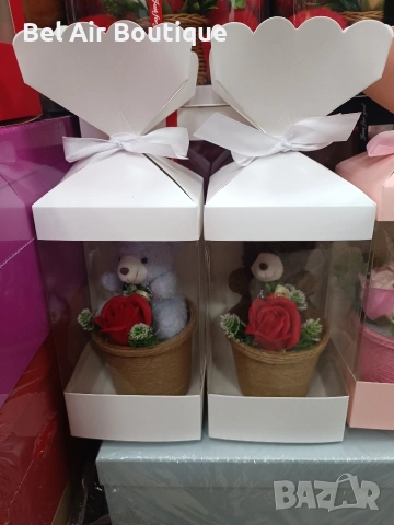 Плюшено мече в кутия, подарък за жена, снимка 5 - Плюшени играчки - 54364953