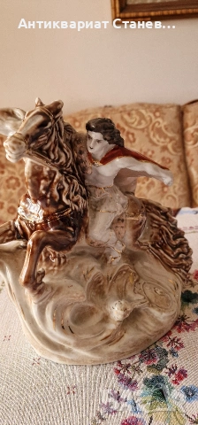 🔥 УНИКАЛНА ГОЛЯМА ПОРЦЕЛАНОВА СТАТУЕТКА – „ДАВИД САСУНСКИ“ 🔥, снимка 11 - Статуетки - 54174677