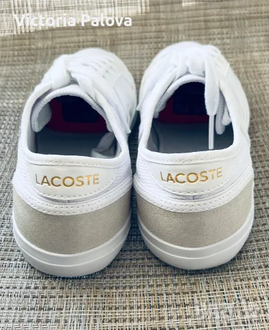 Леки бели маратонки/сникърси LACOSTE оригинал, стелка 24,5см, снимка 5 - Дамски ежедневни обувки - 55517644
